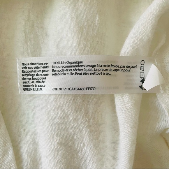 EILEEN FISHER Organic Linen Jersey Tank Top White Size S - Picture 7 of 7